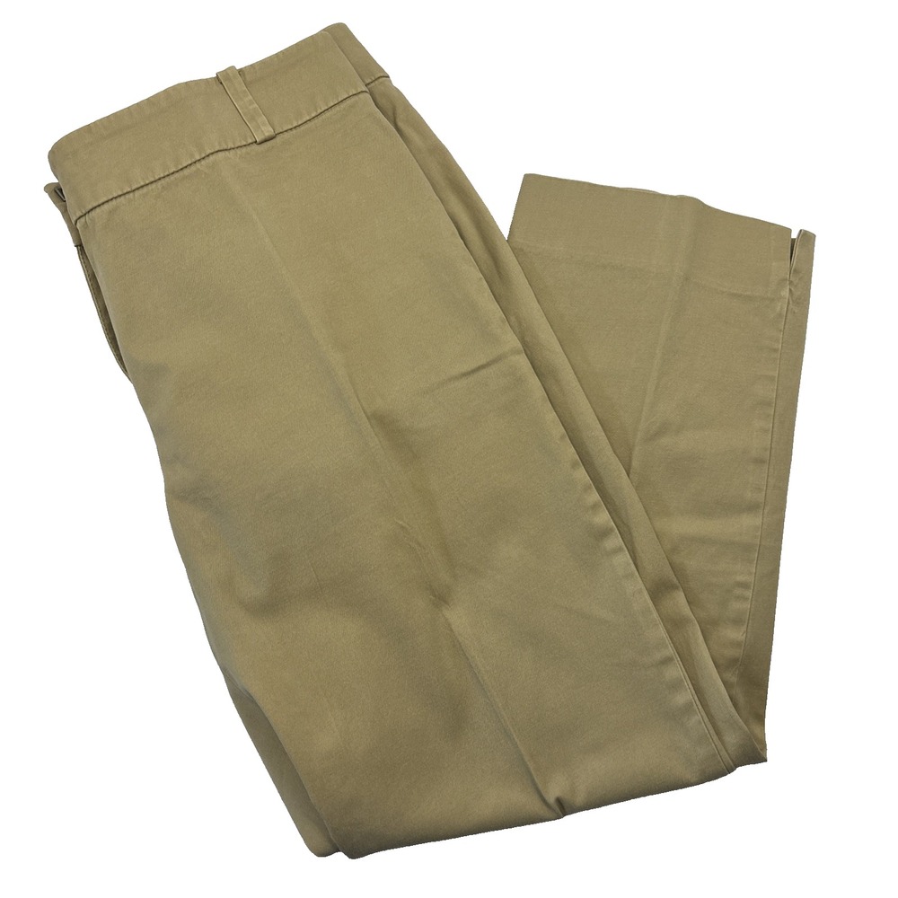 Talbots Women's Khaki Signature Cotton Blend Cropped Pants Size 8 EUC